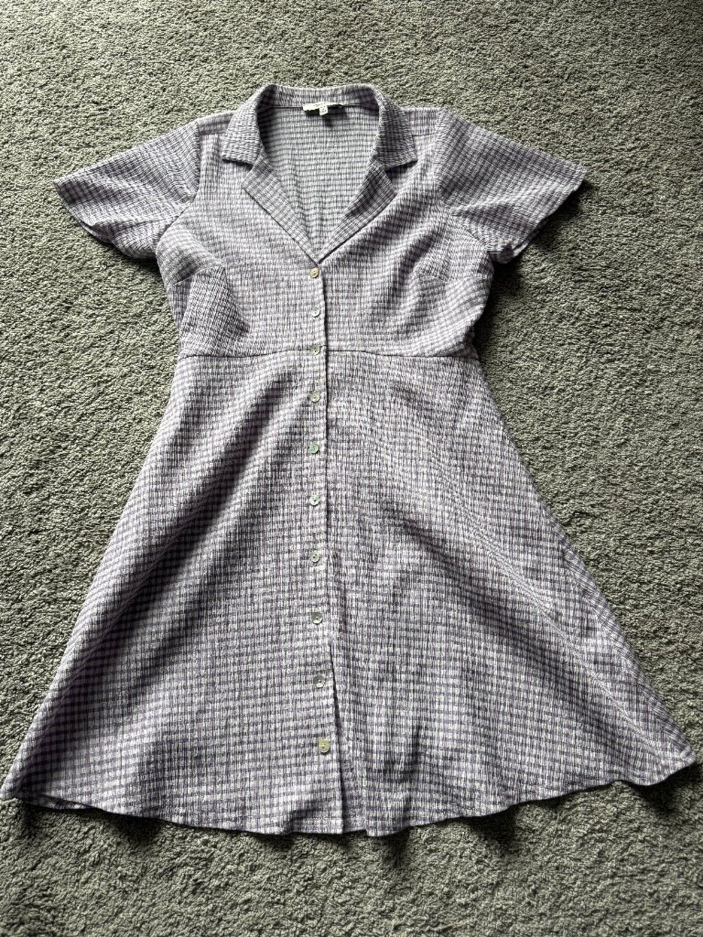 Madewell Lavender Gingham Mini Dress